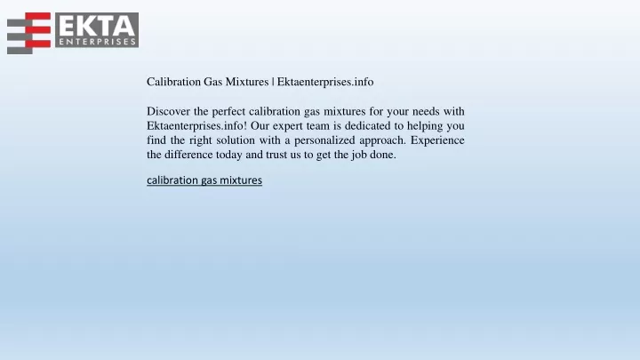 calibration gas mixtures ektaenterprises info