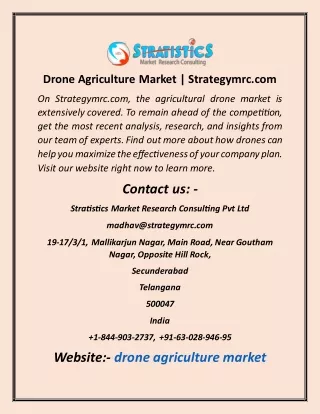 drone agriculture market strategymrc com