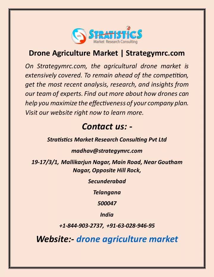 drone agriculture market strategymrc com