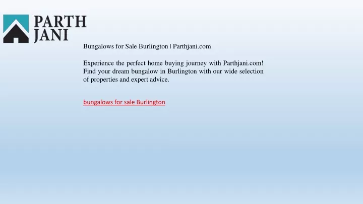 bungalows for sale burlington parthjani com