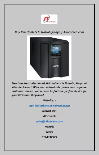 Buy Kids Tablets In Nairobi,kenya  Aliscotech