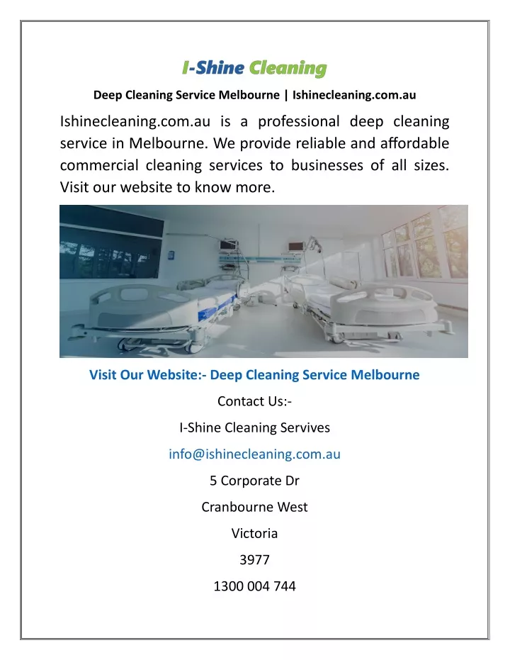 deep cleaning service melbourne ishinecleaning