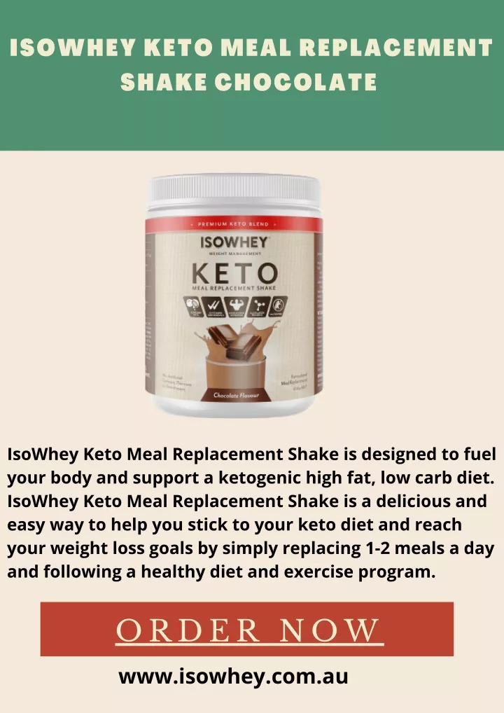isowhey keto meal replacement shake chocolate