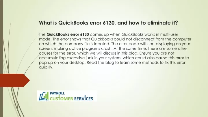 what is quickbooks error 6130