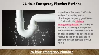 24 Hour Emergency Plumber Burbank