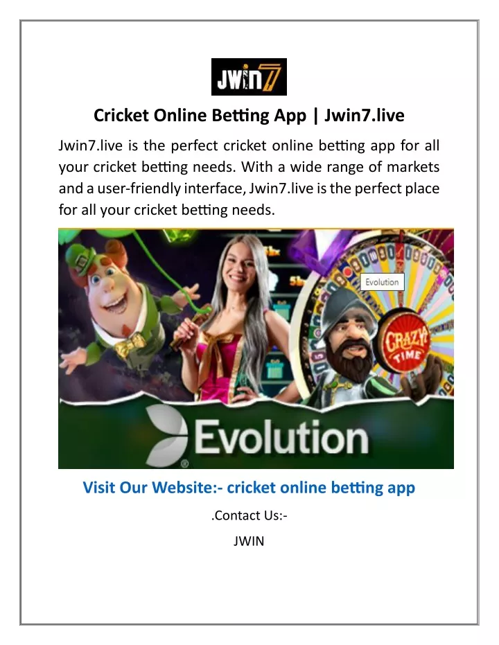 cricket online betting app jwin7 live