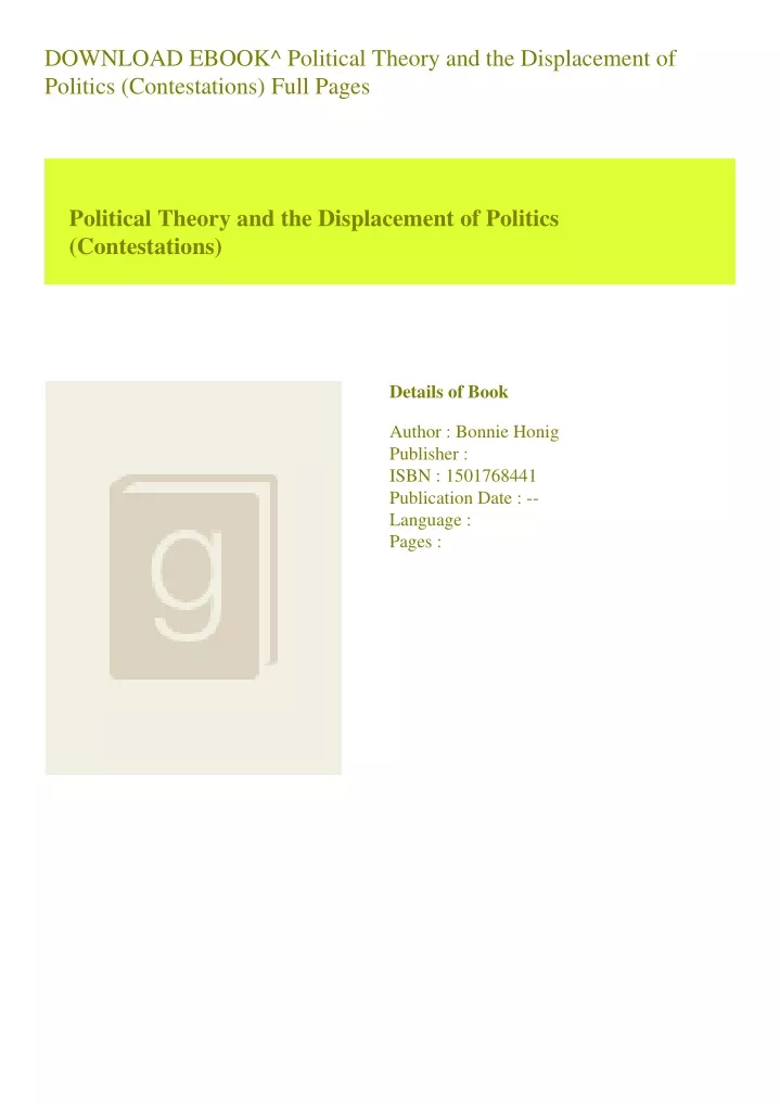 download ebook political theory