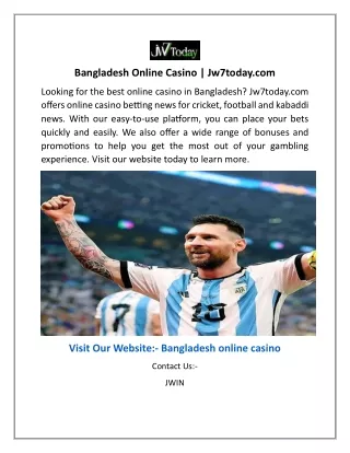 Bangladesh Online Casino  Jw7today.com