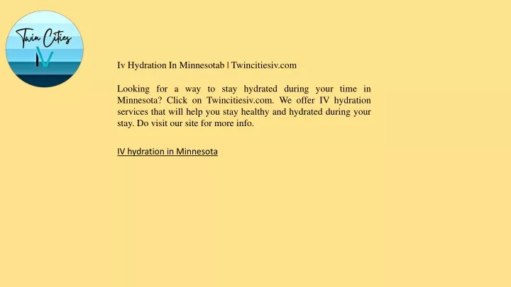 iv hydration in minnesotab twincitiesiv com