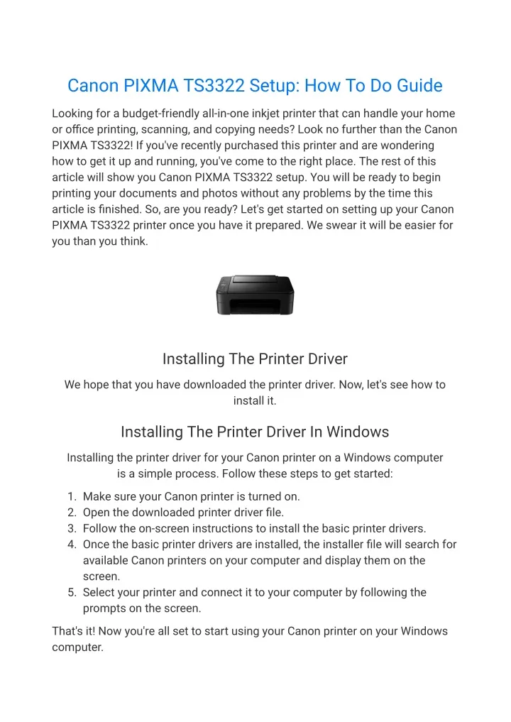 canon pixma ts3322 setup how to do guide