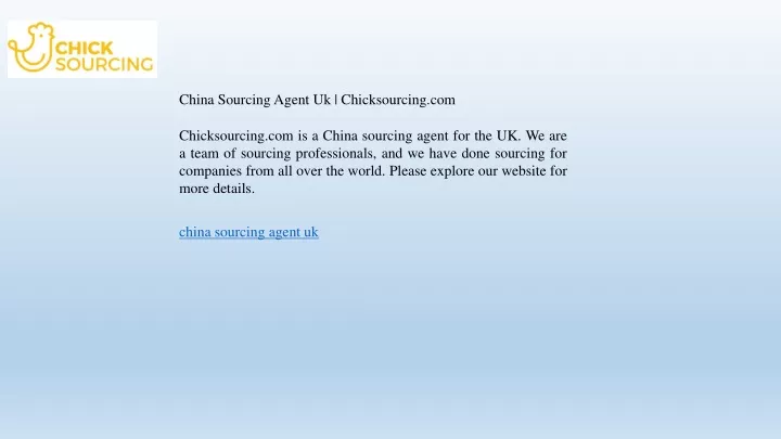 china sourcing agent uk chicksourcing com