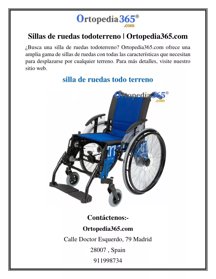 sillas de ruedas todoterreno ortopedia365 com