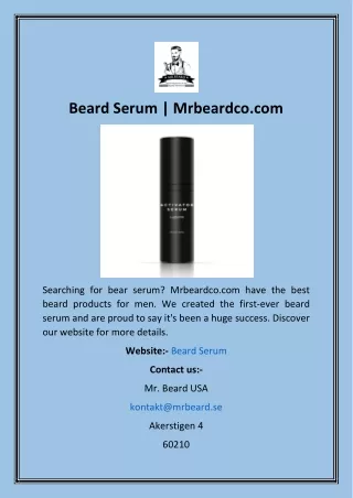 Beard Serum  Mrbeardco