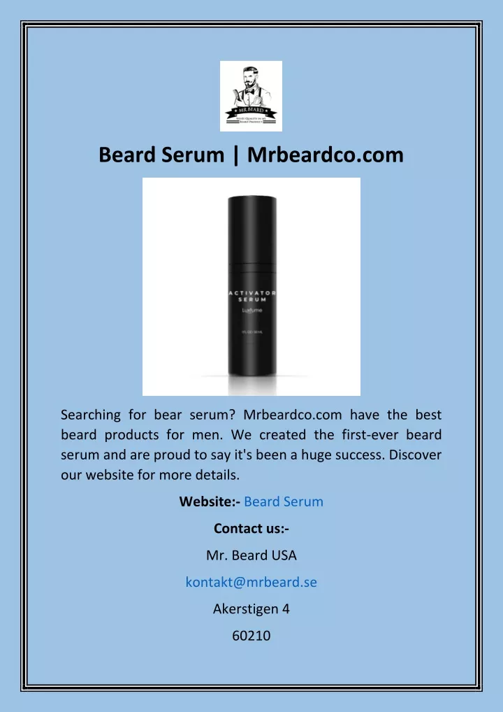 beard serum mrbeardco com