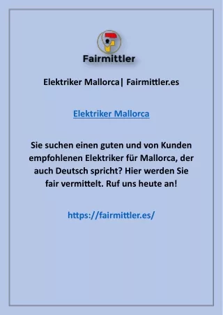 Elektriker Mallorca| Fairmittler.es