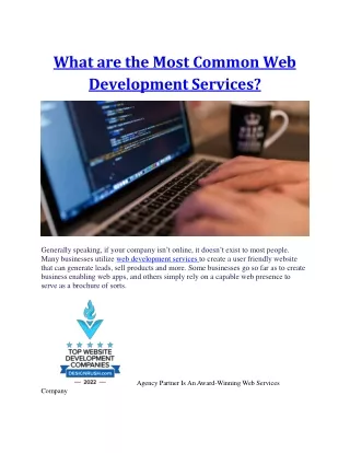 What are the Most Common Web Development Services