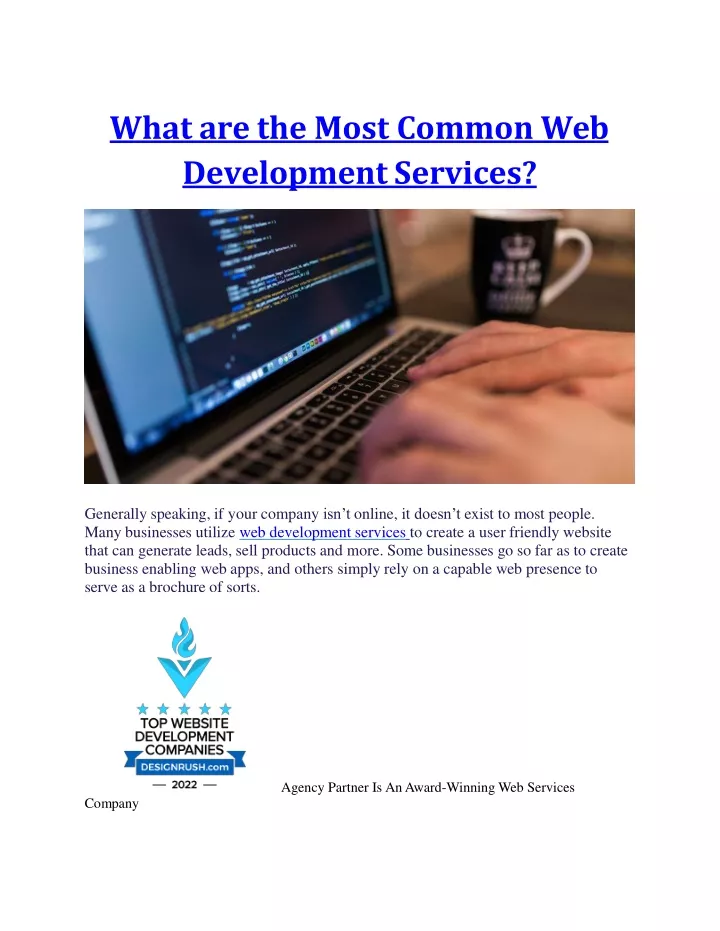 what are the most common web development services