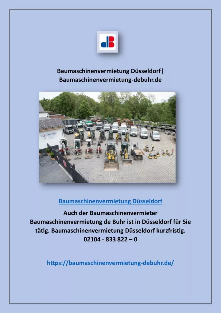 baumaschinenvermietung d sseldorf