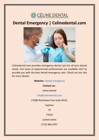 Dental Emergency  Celinedental