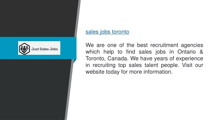 sales jobs toronto we are one of the best