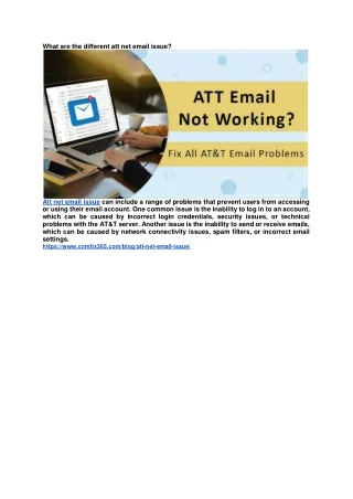 What are the different att net email issue (1)
