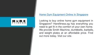 Home Gym Equipment Online In Singapore  Harefitness.sg