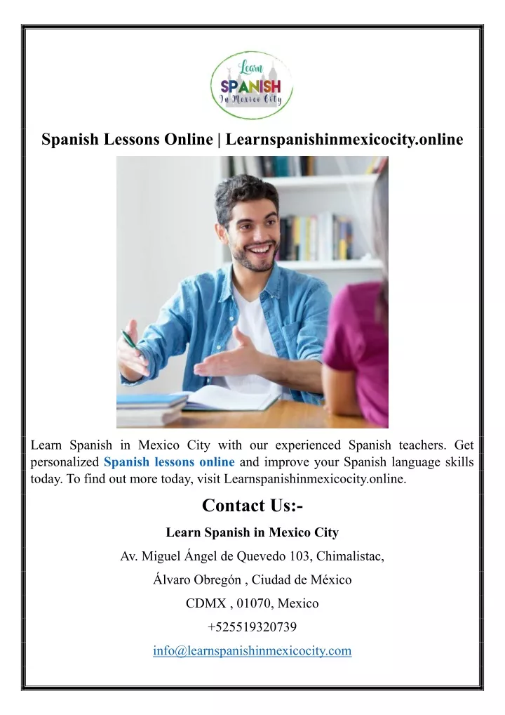 spanish lessons online learnspanishinmexicocity