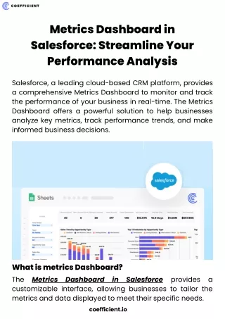 Metrics Dashboard in Salesforce Streamline Your Performance Analysis