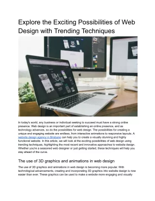 Explore the Exciting Possibilities of Web Design with Trending Techniques