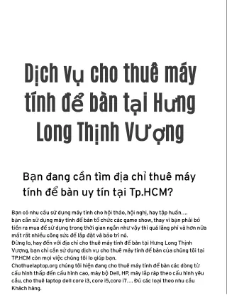 Dịch vụ cho thuê máy tính để bàn tại Hưng Long Thịnh Vượng
