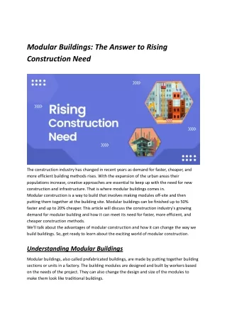 The Key To Bringing Up Rising Construction Need