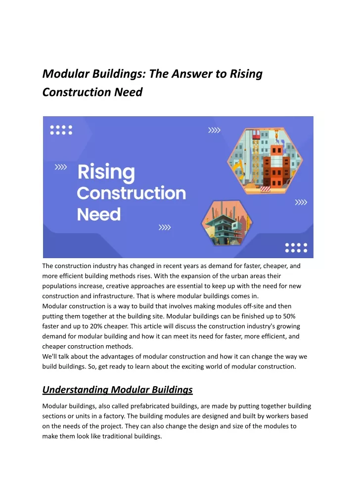 modular buildings the answer to rising