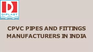 CPVC Pipes and Fittings Manufacturers in India