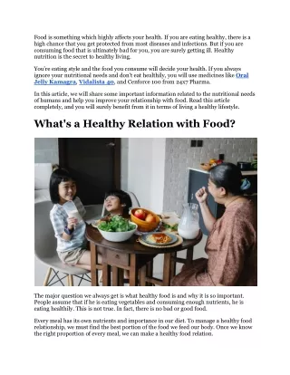food is something which highly affects your