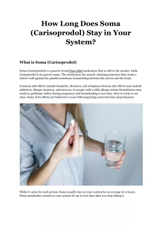 how long does soma carisoprodol stay in your