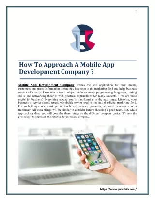 How To Approach A Mobile App Development Company