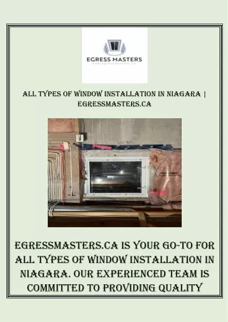Outside All Type Window Installation | Egressmasters.ca