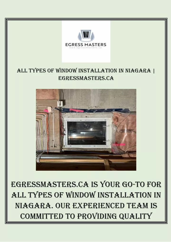 all types of window installation in niagara