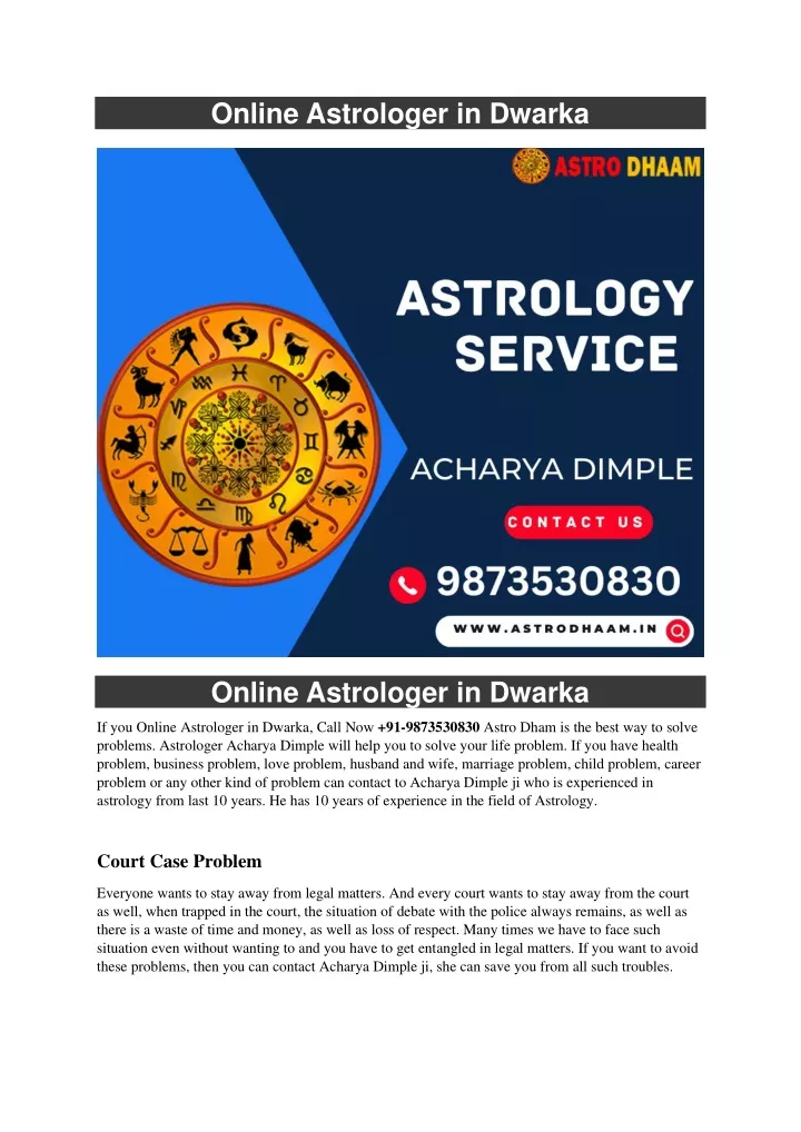 online astrologer in dwarka