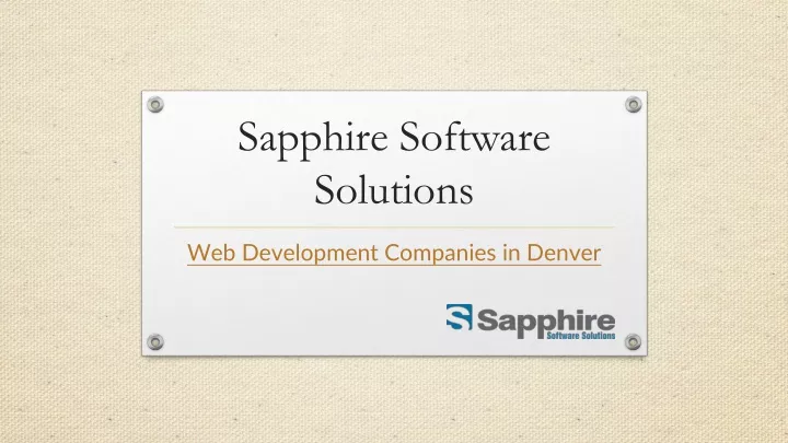 sapphire software solutions