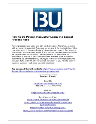 how to do payroll manually learn the easiest