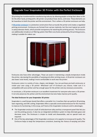 upgrade your snapmaker 3d printer with
