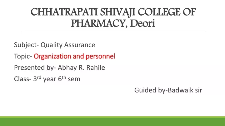 chhatrapati shivaji college of pharmacy deori