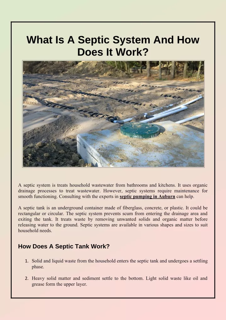 what is a septic system and how does it work