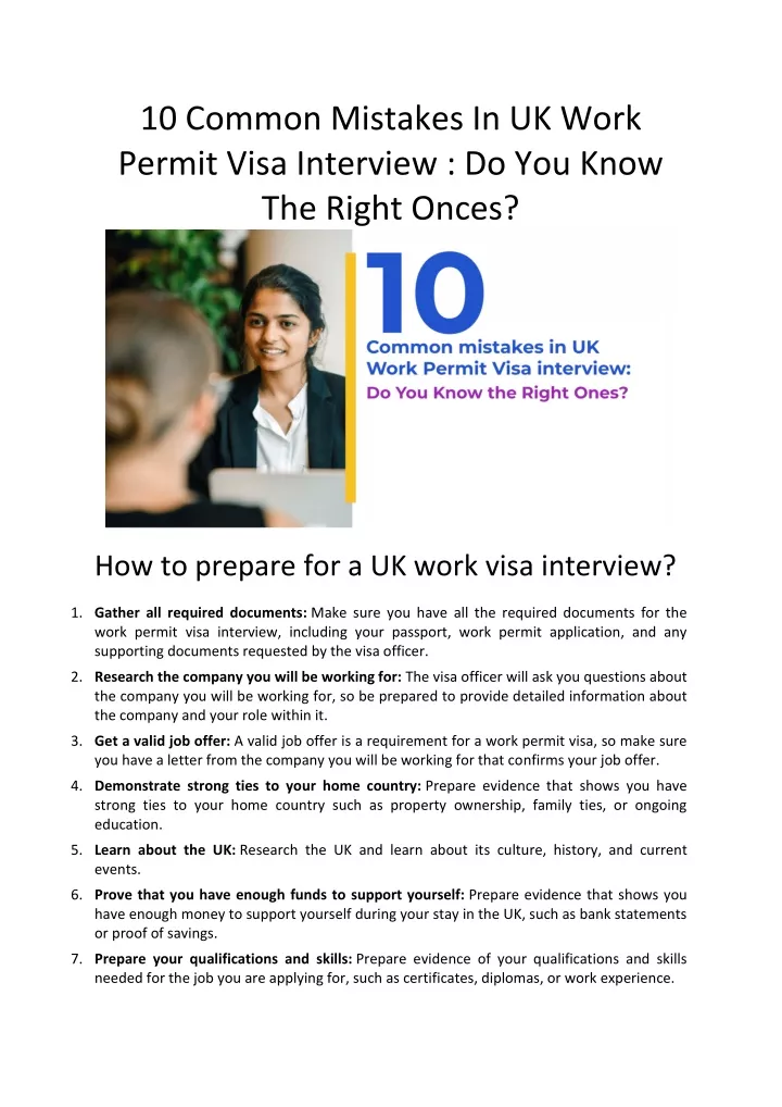 10 common mistakes in uk work permit visa