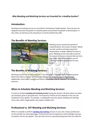 weeding and mulching services