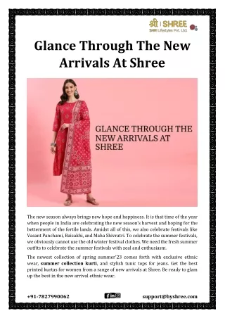 glance through the new arrivals at shree