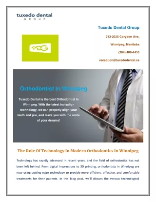 The Role Of Technology In Modern Orthodontics In Winnipeg