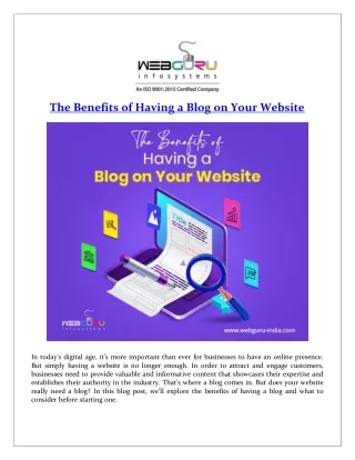 the benefits of having a blog on your website