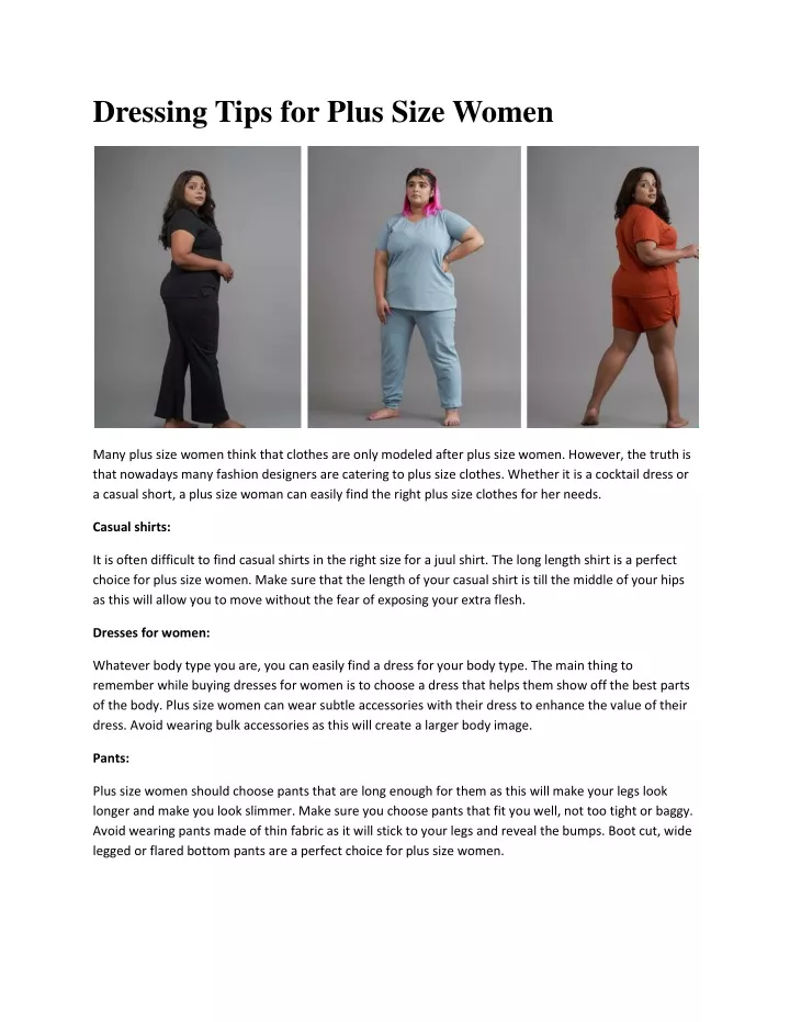 dressing tips for plus size women